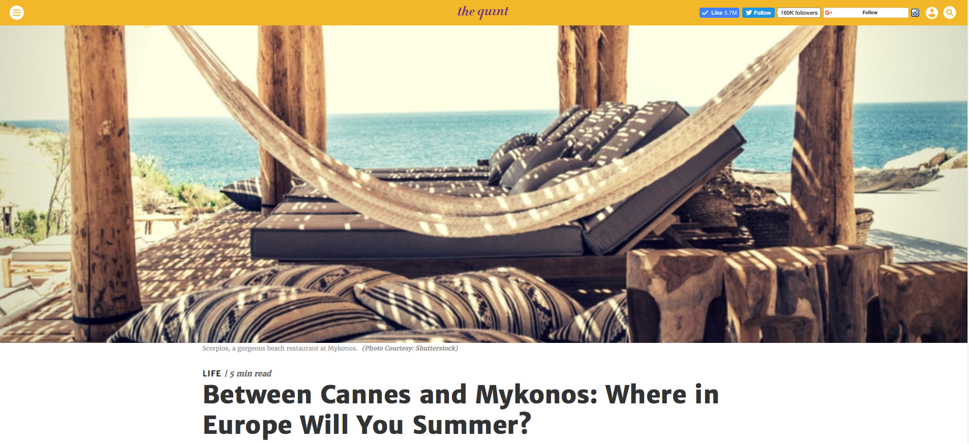 The Quint - Between Cannes and Mykonos: Where in Europe Will You Summer?